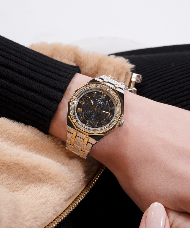 Guess women's watch GW0770L4, two-tone gold steel with zirconia