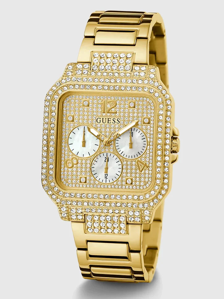 Montre multifonction GUESS pour femmes, ton or
