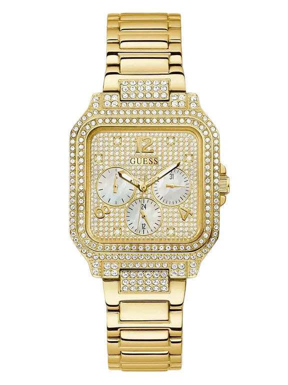 Montre multifonction GUESS pour femmes, ton or