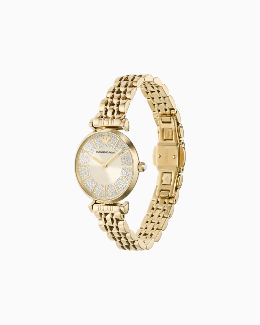 TWO-HAND STAINLESS STEEL WATCH IN GOLD TONE