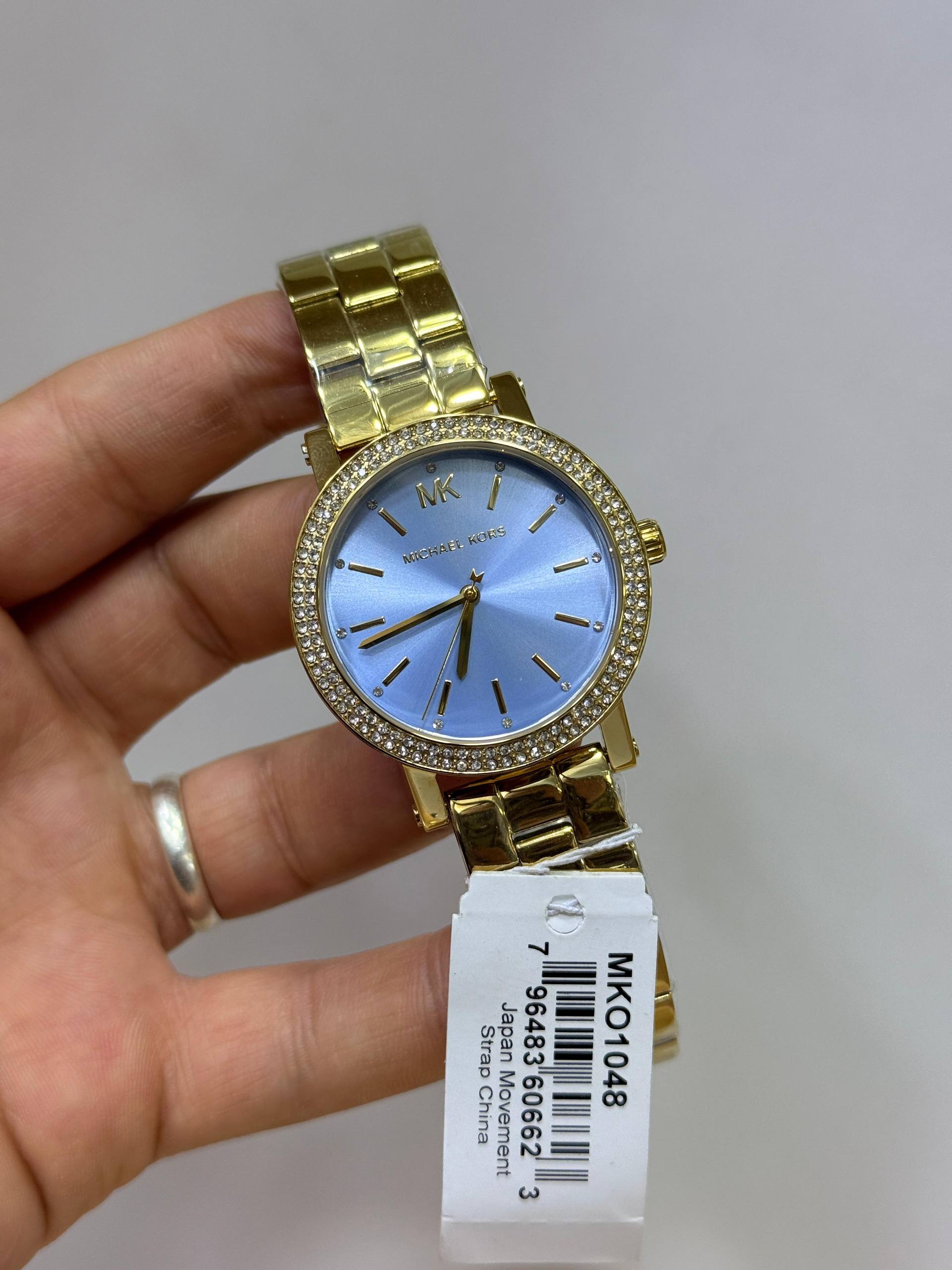 Michael Kors Montre à cadran bleu et or, MK01048