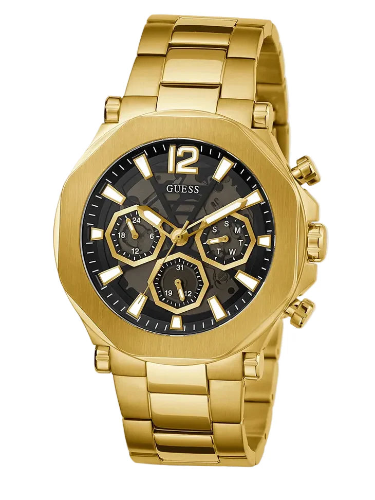 GUESS Montre homme multifonction doré, GW0539G2