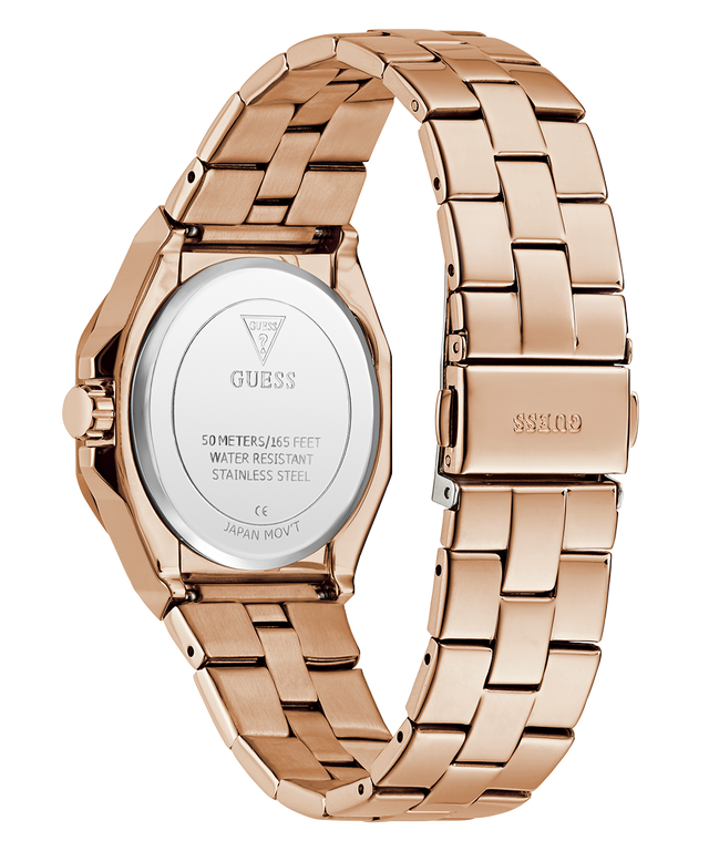 Montre analogique GUESS pour femme en acier doré rose