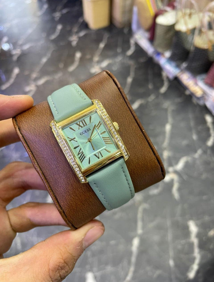 Montre analogique GUESS pour femme, or vert 27 mm