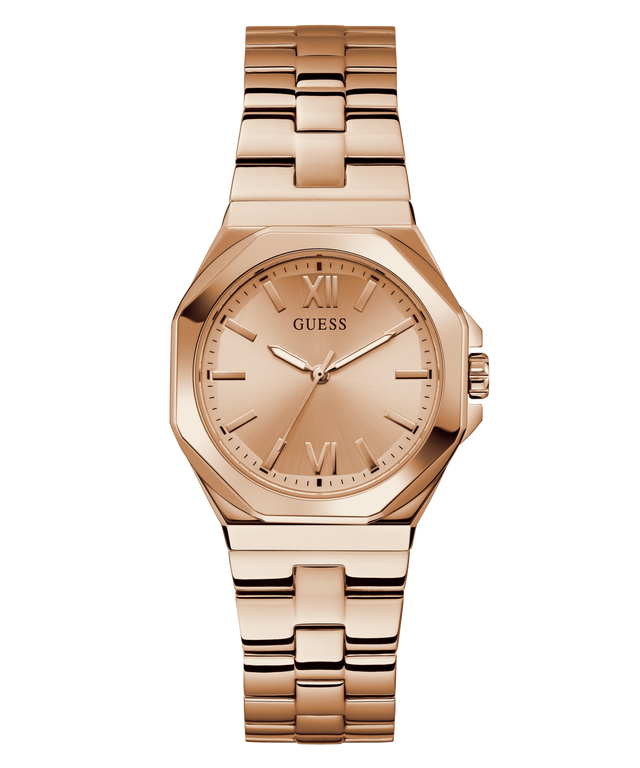 Montre analogique GUESS pour femme en acier doré rose
