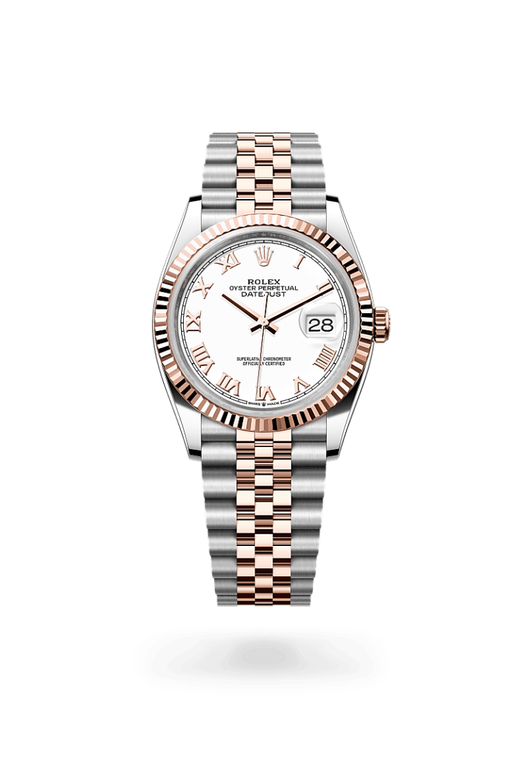 Montre Rolex Datejust 
Oyster, 36 mm, acier Oystersteel et or Everose